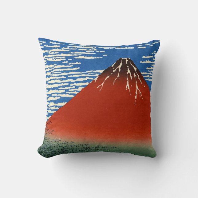 Coussin Katsushika Hokusai - Vent Fin, Matin Clair (Recto)