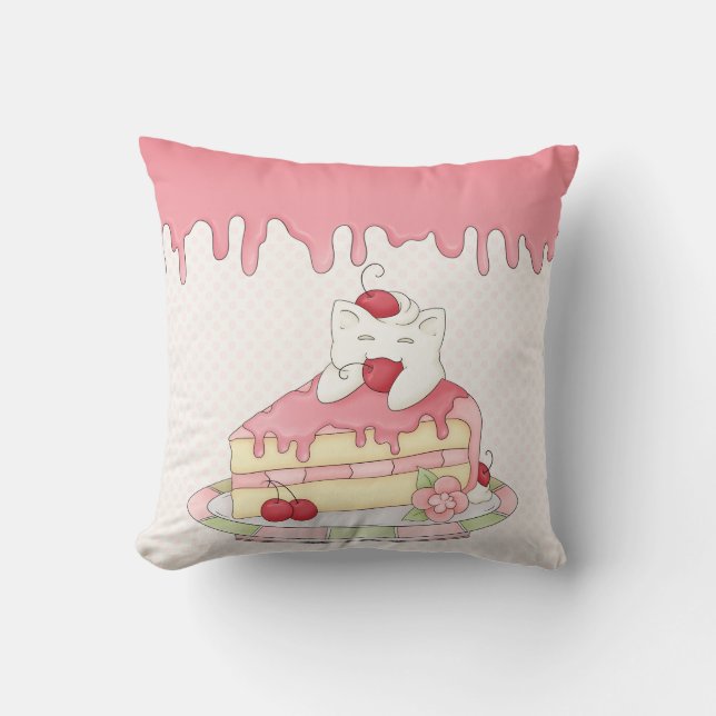 Coussin Kawaii a fouetté Kitty crème et le gâteau de (Recto)
