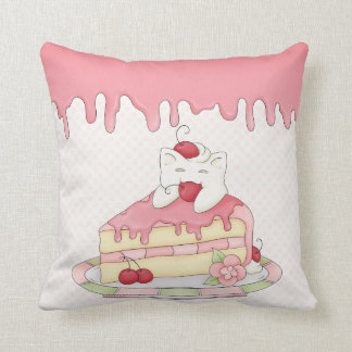 Coussin Kawaii a fouetté Kitty crème et le gâteau de