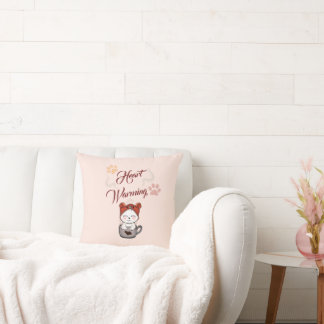 Coussin kawaii Amour réchauffant pour les chats