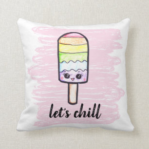 Coussin kawaii arc-en-ciel popsicle Refroidissons dessin m