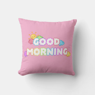 Coussin Kawaii Bonjour Soleil & Nuages Arc-en-Ciel