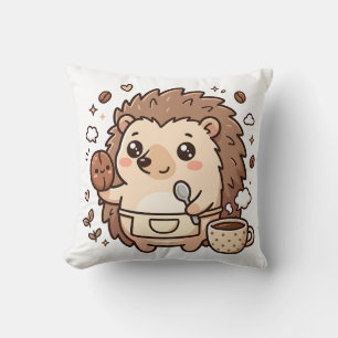 Coussin Kawaii Café Haricot Hérisson
