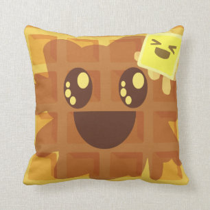 Coussin Kawaii Cartoon Waffle Sirop de beurre mignon Petit