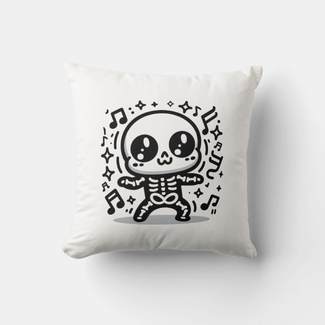 Coussin Kawaii Dancing Skeleton mignonne Halloween Décor m (Recto)