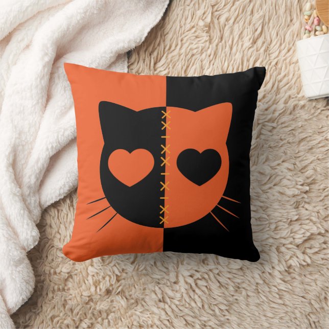 Coussin Kawaii Déplaisant Cute Cat Halloween (Couverture)
