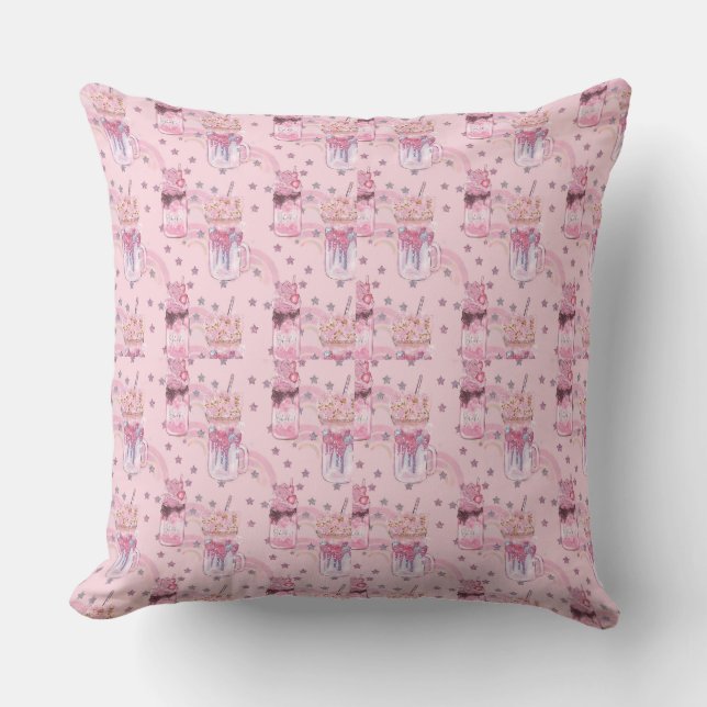 Coussin Kawaii Freakshake Motif - Pastel Purple (Recto)
