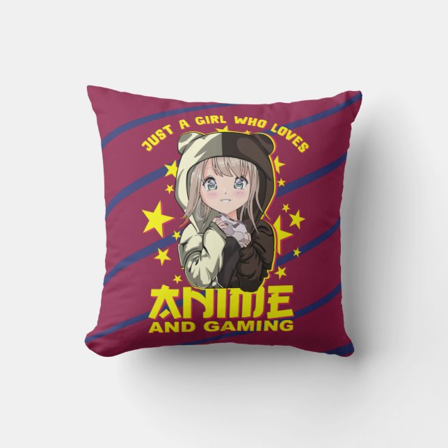 Coussin Kawaii Japanese Anime Girl (Recto)