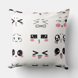 Coussin kawaii kaomoji