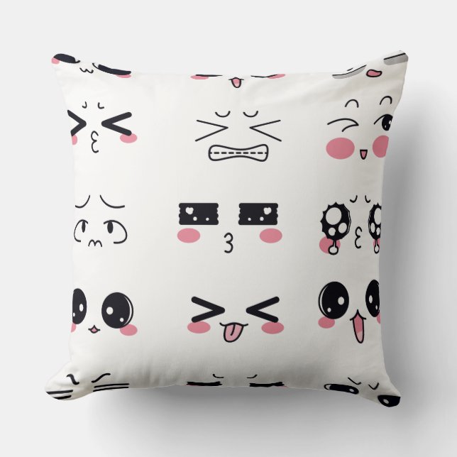 Coussin kawaii kaomoji (Recto)