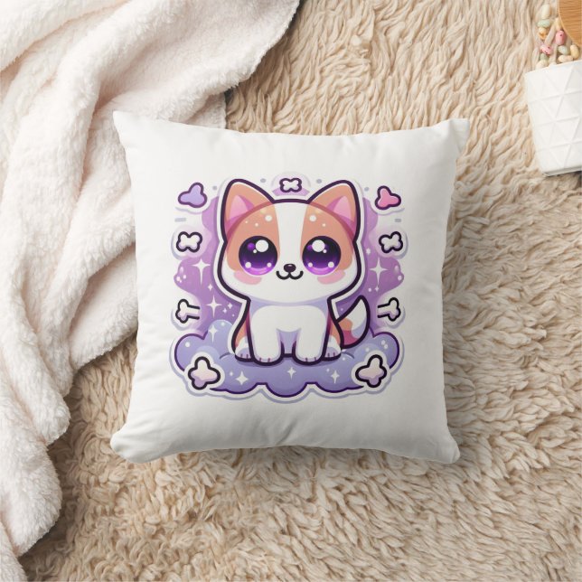 Coussin Kawaii mignon chien adorable dessin chien avec gra (Couverture)