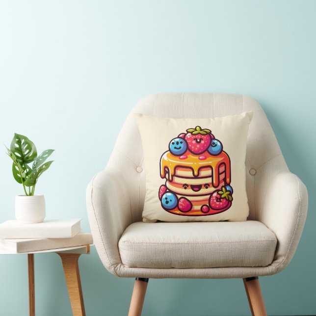 Coussin Kawaii Pancake Petit-déjeuner Cuisine Conception d (Chaise)
