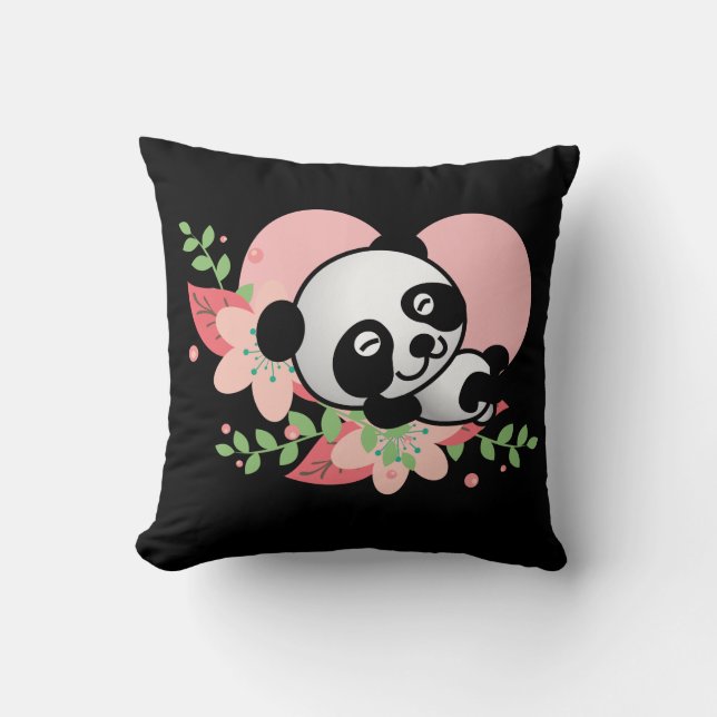 Coussin Kawaii Panda Ours Mignonne Drôle Noms Cadeaux (Recto)