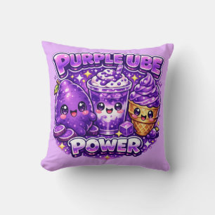 Coussin kawaii Power Ube Violet