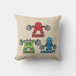 Coussin Kawaii Powerlifter - Squat, Presse À Banc, Deadlif