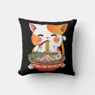 Coussin Kawaii Ramen Chat Anime Japonaise Food Girls Offic