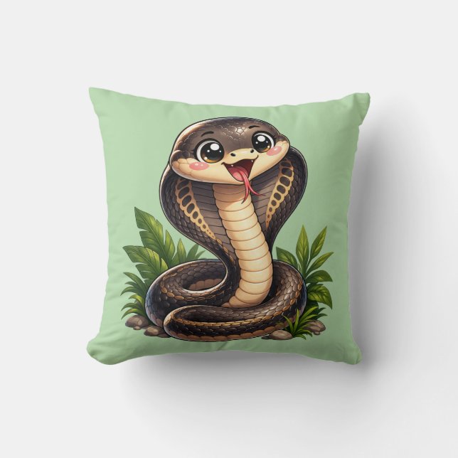 Coussin Kawaii Serpent Cobra Mignon (Recto)