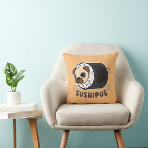 Coussin Kawaii Sushi Carlin Mashup Funny Chien Lover cadea