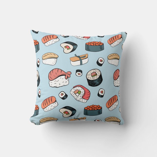Coussin Kawaii Sushi Rolls Motif (Recto)