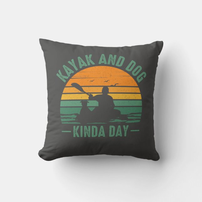 Coussin Kayak et Chien Kinda Day (Recto)