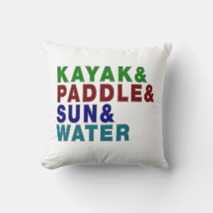 Coussin Kayaks & Paddle & Soleil & Eau - Un Kayak