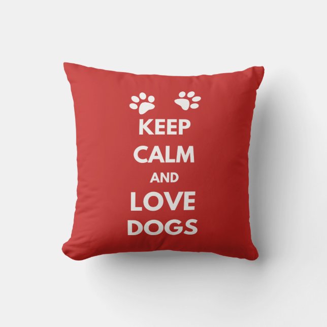 Coussin Keep calm and love dogs (Recto)