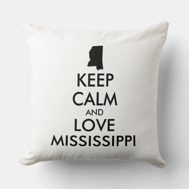 Coussin KEEP CALM et LOVE MISSISSIPPI personnalisables (Recto)