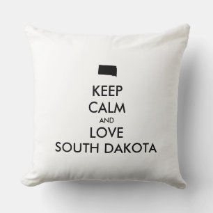 Coussin KEEP CALM et LOVE SOUTH DAKOTA
