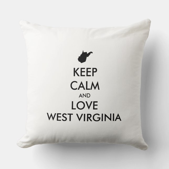Coussin KEEP CALM et LOVE WEST VIRGINIA (Recto)