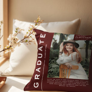 Coussin Keepsaké photo et devis Diplôme Cadeau Bourgogne