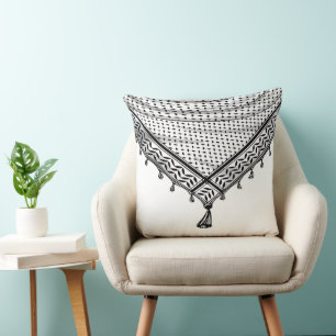 Coussin Keffiyeh Écharpe palestinienne tissu traditionnel