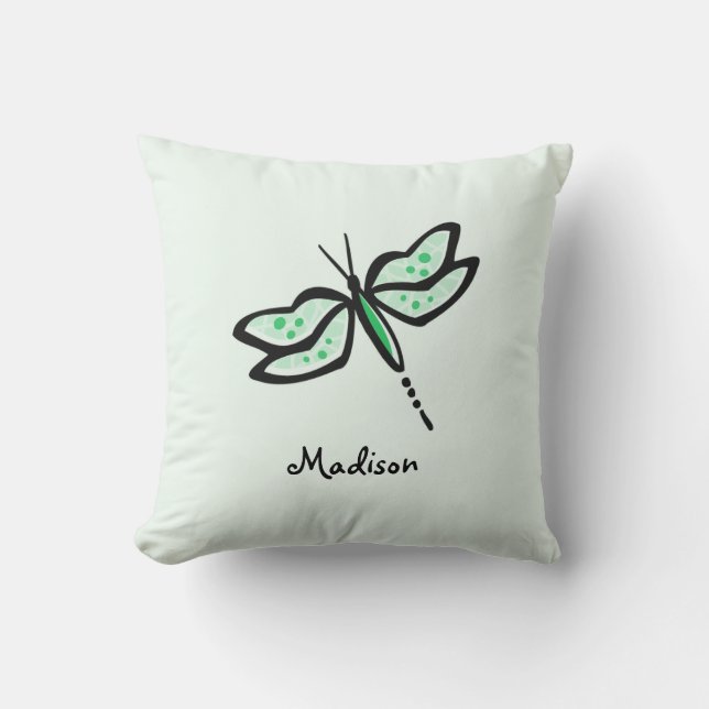 Coussin Kelly Green Dragonfly (Recto)