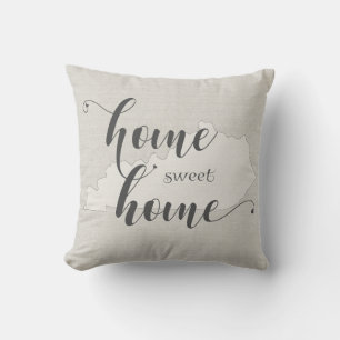 Coussin Kentucky - Home Sweet Home aspect toile de jute