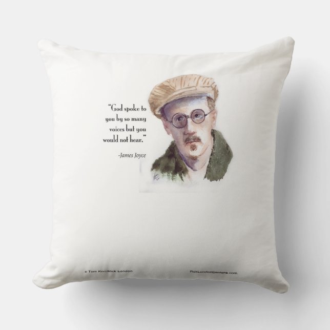 Coussin Kerr/London Citation James Joyce & "Dieu a parlé" (Recto)
