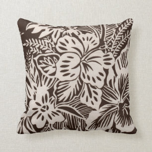 Coussin Ketmie Brown et blanche