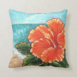 Coussin "Ketmie carreau par plage"