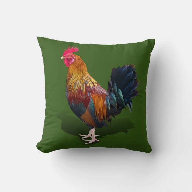 Coussin Key West - Coq gitan  (Recto)