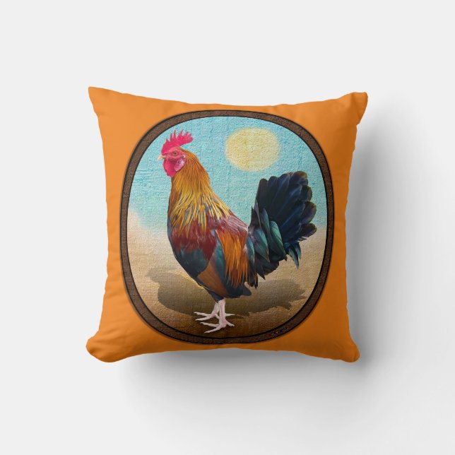 Coussin Key West - Rooster tzigane Vintage ovale (Recto)