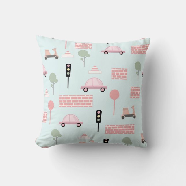 Coussin Kids Transport Decorative Pillow (Recto)