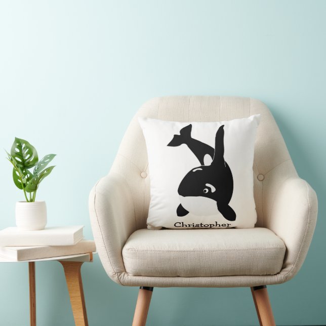 Coussin Killer Whale Design Personalised (Chaise)
