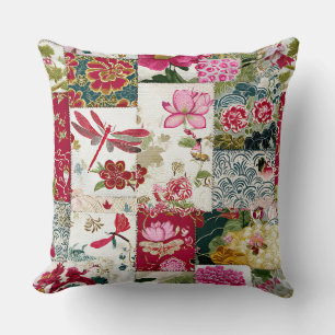 Coussin Kimono japonais vintage Patchwork