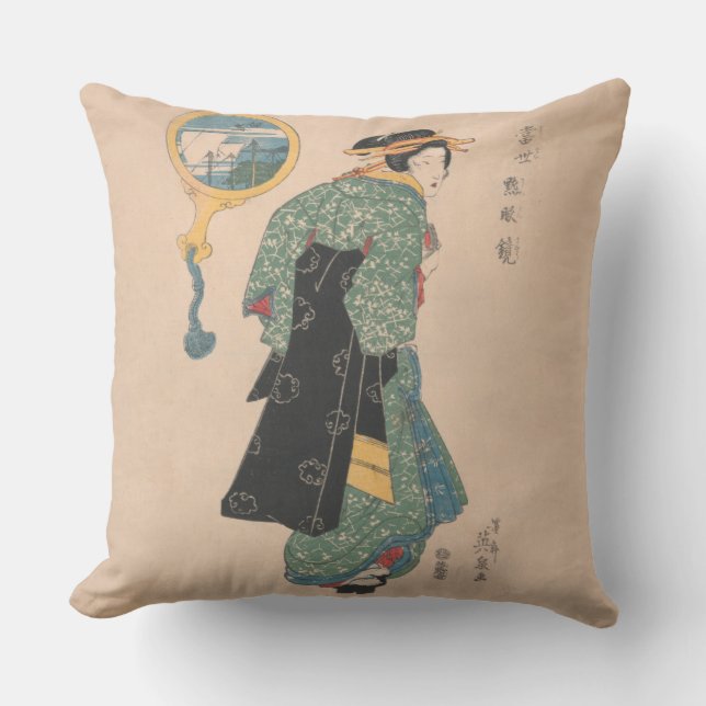 Coussin Kimono Woman Courtesan (Recto)