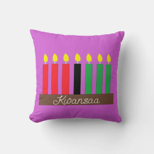 Coussin Kinara pour Kwanzaa : Lavande