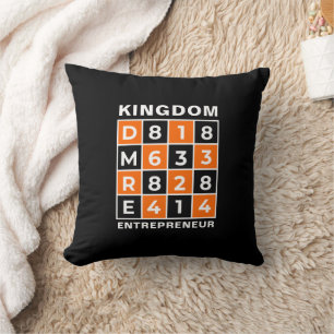 Coussin KINGDOM ENTREPRENEUR Bible chrétienne Verse