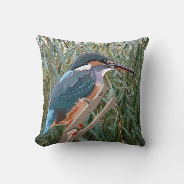 Coussin Kingfisher et Willow côté gauche (Recto)