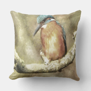 Coussin Kingfisher Étonnant En Aquarelle