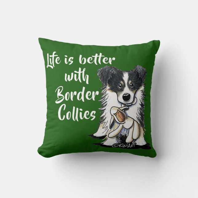 Coussin KiniArt Border Collies (Recto)