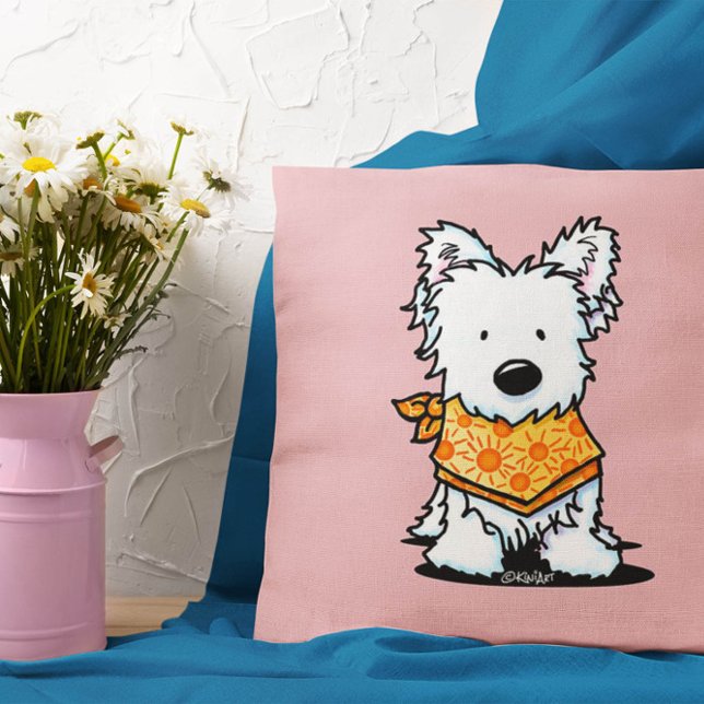 Coussin KiniArt Sunshine Westie (Créateur téléchargé)