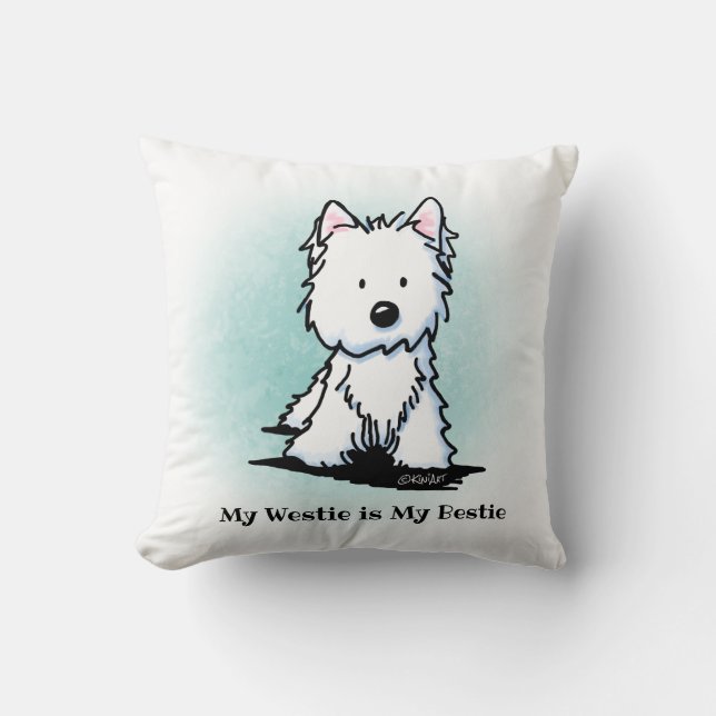 Coussin KiniArt Westie Meilleure amie (Recto)