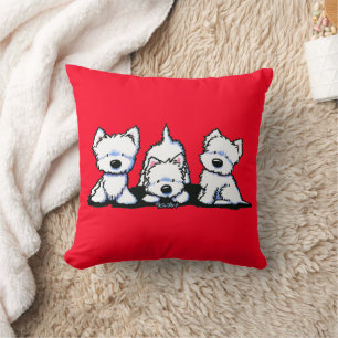 Coussin KiniArt Westie Trio